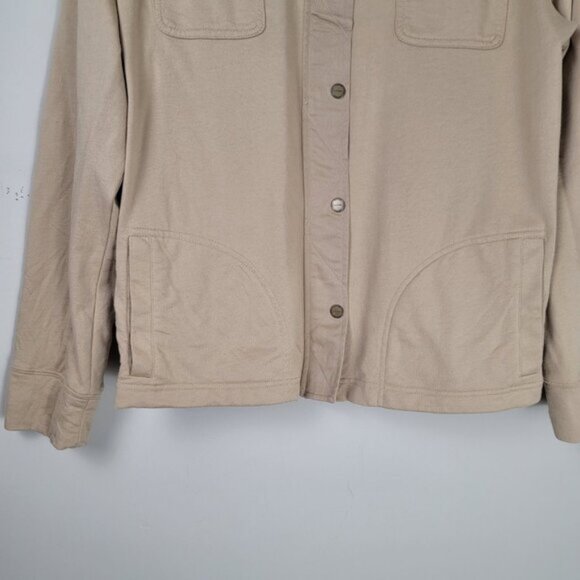 Lauren Ralph Lauren Women Utility Jacket High Neck Tan Button Front Casual Coat - Picture 7 of 13